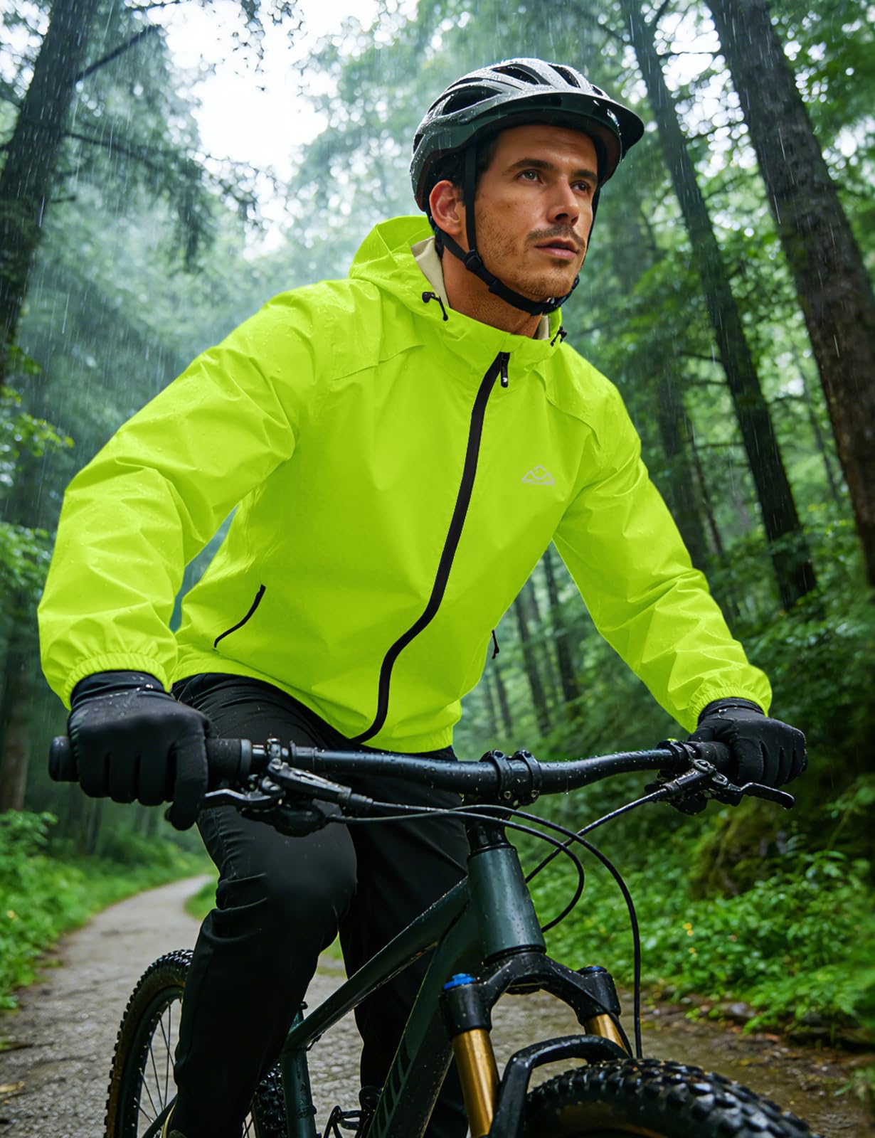 donhobo Herren Regenjacke Faltbar Wasserdicht Outdoorjacke | Leicht, Regenmantel mit Kapuze, Fahrrad Rainjacke Windbreaker Windjacke für Jahreszeiten Wandern Laufen Angeln Camping