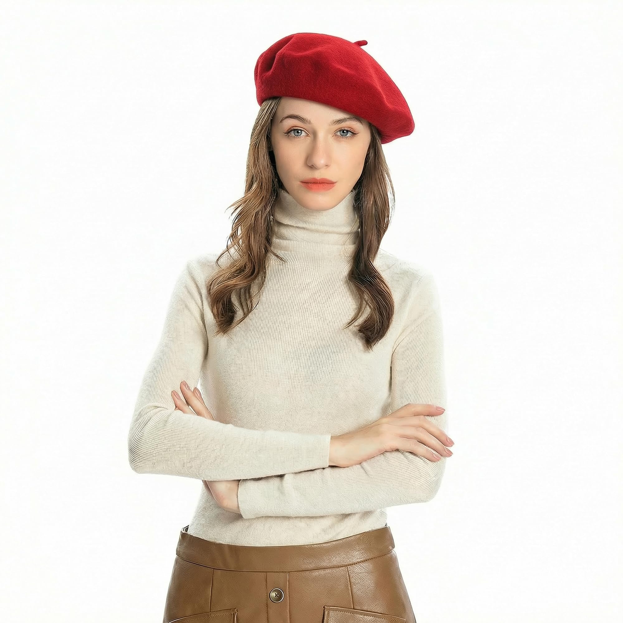 ZLYC Femmes Classique Francais Laine Chapeau de Béret