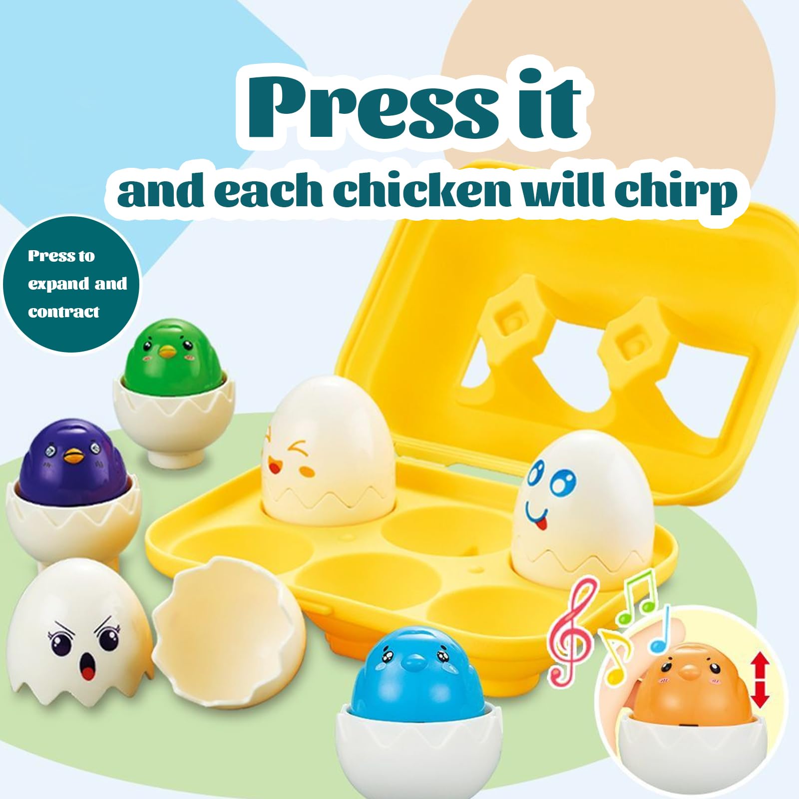 Shudyear Easter Egg Toys, Educational Sensory Baby Toys and Shape Sorter Kids - Image 3