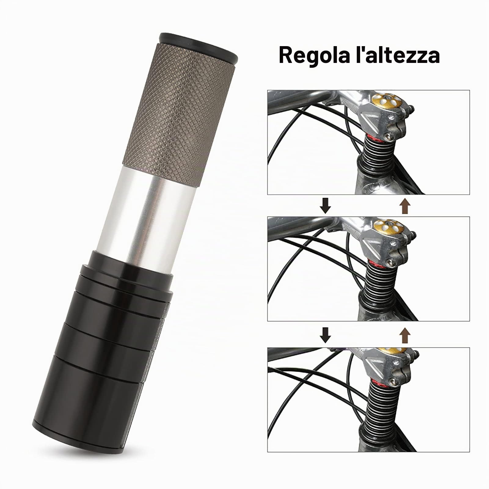 Attacco manubrio per bicicletta, estensione per estensione riser per stelo per tubo manubrio per bicicletta Accessori per ciclismo per mountain bike per alzarsi stelo per forcella del manubrio