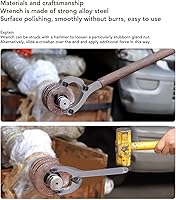 Vista 3 de FTVOGUE Llave de tuerca de glándula resistente, 0.787-8.268 in, llave de cilindro hidráulico para quitar cilindros hidráulicos