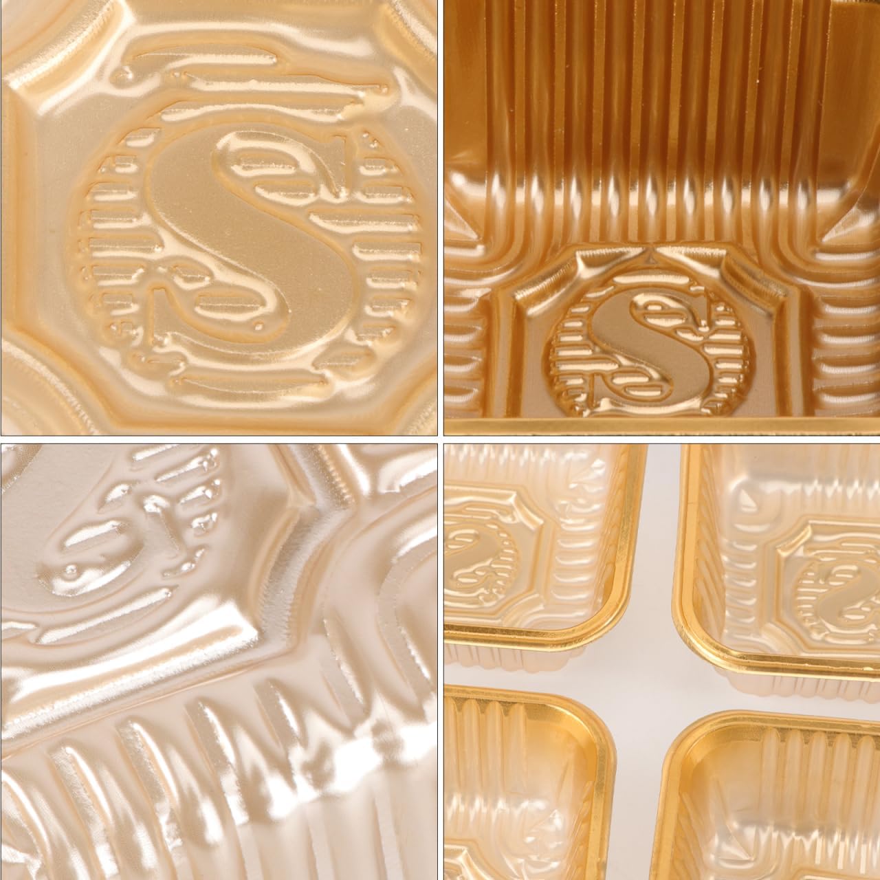 SHOWERORO Mooncake Packaging Bags and Blister Box Set Food Grade Plastic Cake Box for 50G Moon Cake Packaging Dessert Holder for Festival Party Treats 2.51 X 1.77 X 1.10 in