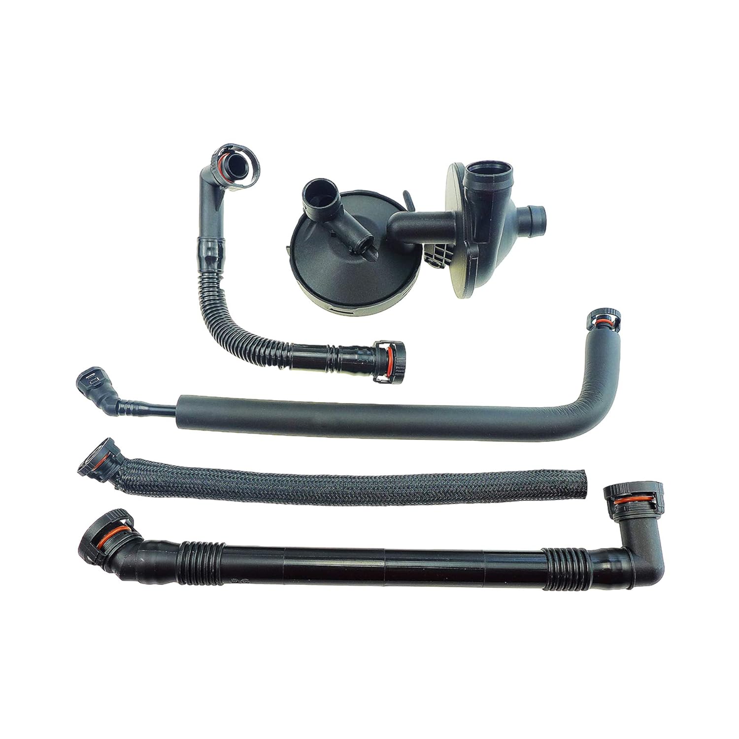 Crankcase Vent Valve Breather Hose Kit, PCV Crank Case Ventilation Oil Separator Hose Kit for