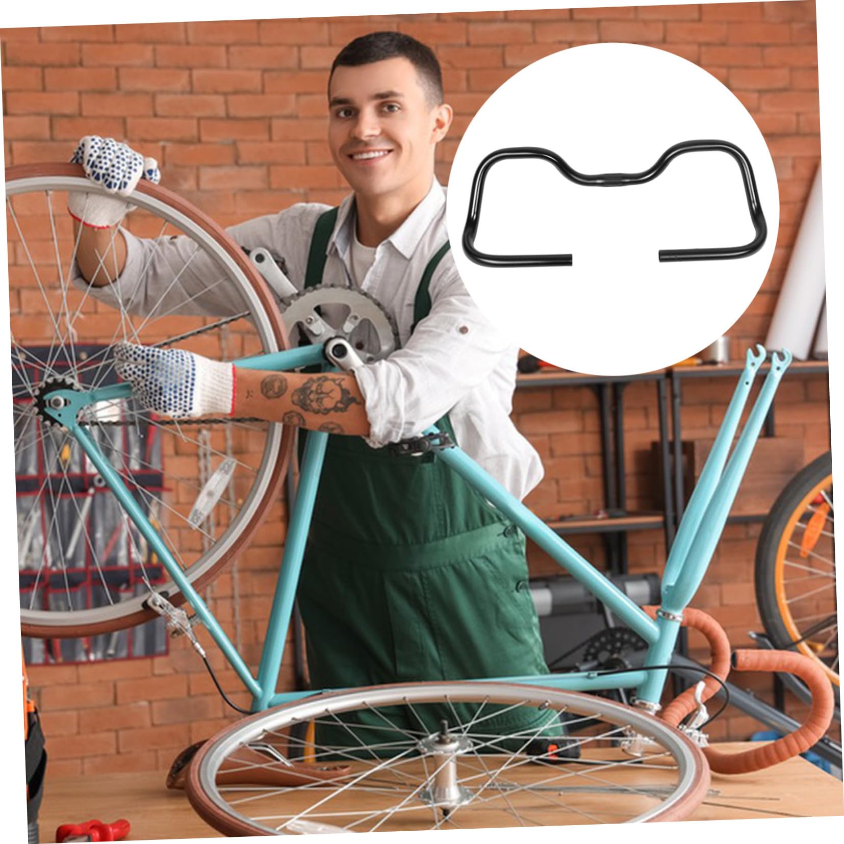 POPETPOP Manubrio Farfalla Per Mountain Bike Bici Da Strada e Trekking Design Stabile e Rialzo Regolabile in Nero