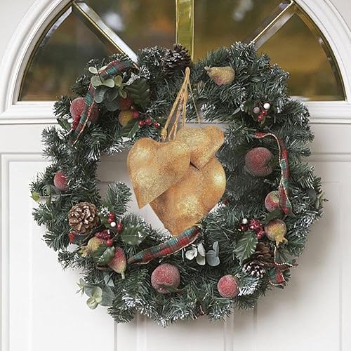 Miniatura 3 de Campanas de corazón de San Valentín, campana decorativa de metal 3D en forma de corazón, campanas decorativas rústicas antiguas con cuerda para