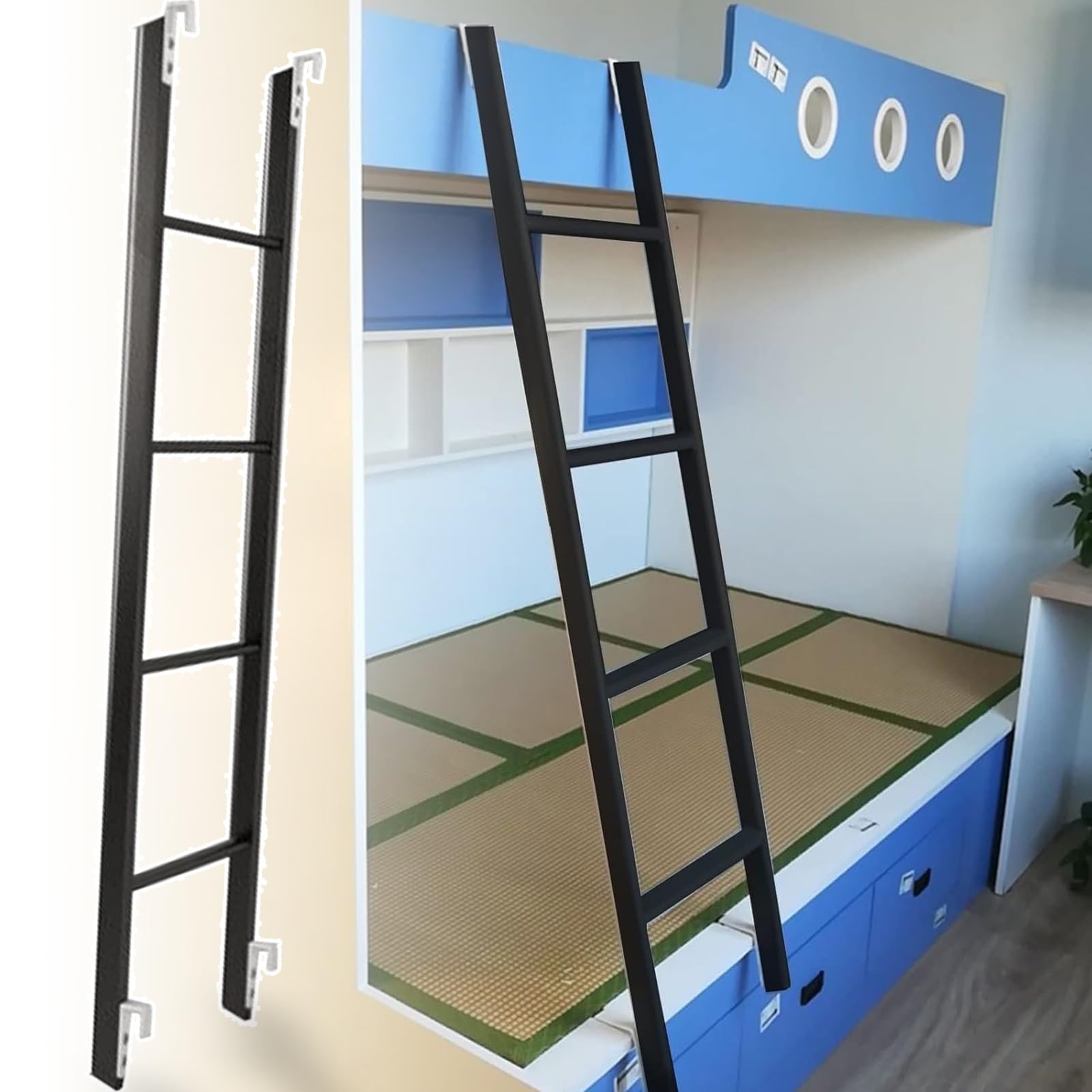 Escalera para casa rodante universal y metálica, ideal para optimizar el espacio de tu cama alta
