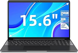 SGIN Laptop 15.6 Inch, 256GB SSD 8GB DDR4 Laptop Computer with Intel J4105 Quad Core Processor, 2*USB 3.0, 5G+2.4Ghz WiFi, Type-C, 54720mWH Battery, 1024GB SSD Expandable Storage