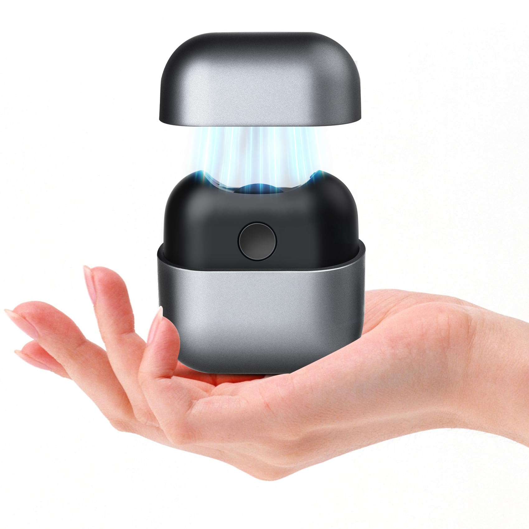 Electric Nail Clipper with 2 Speeds, Nail Clippers Rechargeable with Light and Nail Chip Storage for Baby, Children, Adults, Seniors and Caregivers(Silver-Black)