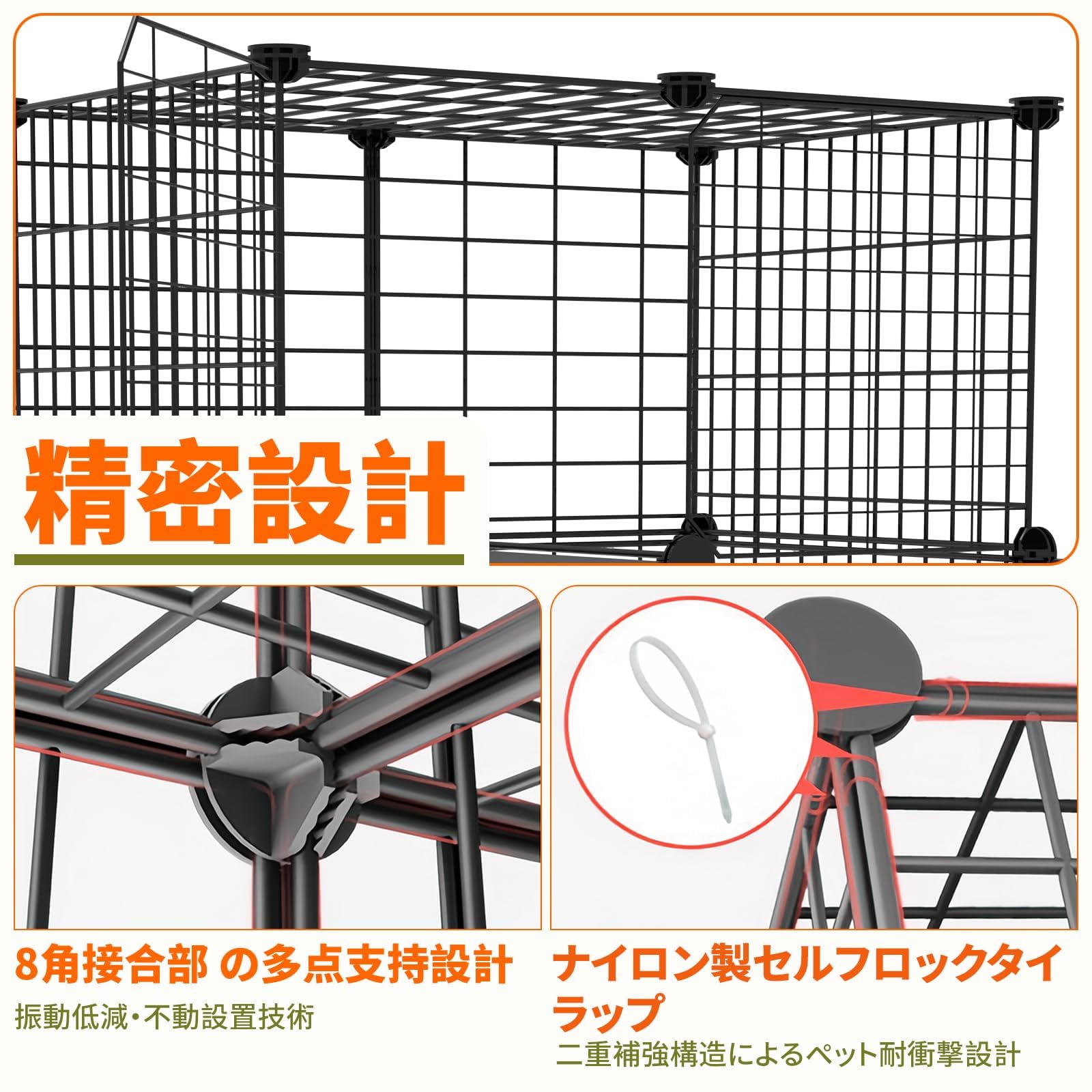 Amazon.co.jp: NODIBRO 猫ケージ 大型 3列3段2排 脱走防止 お手入れが