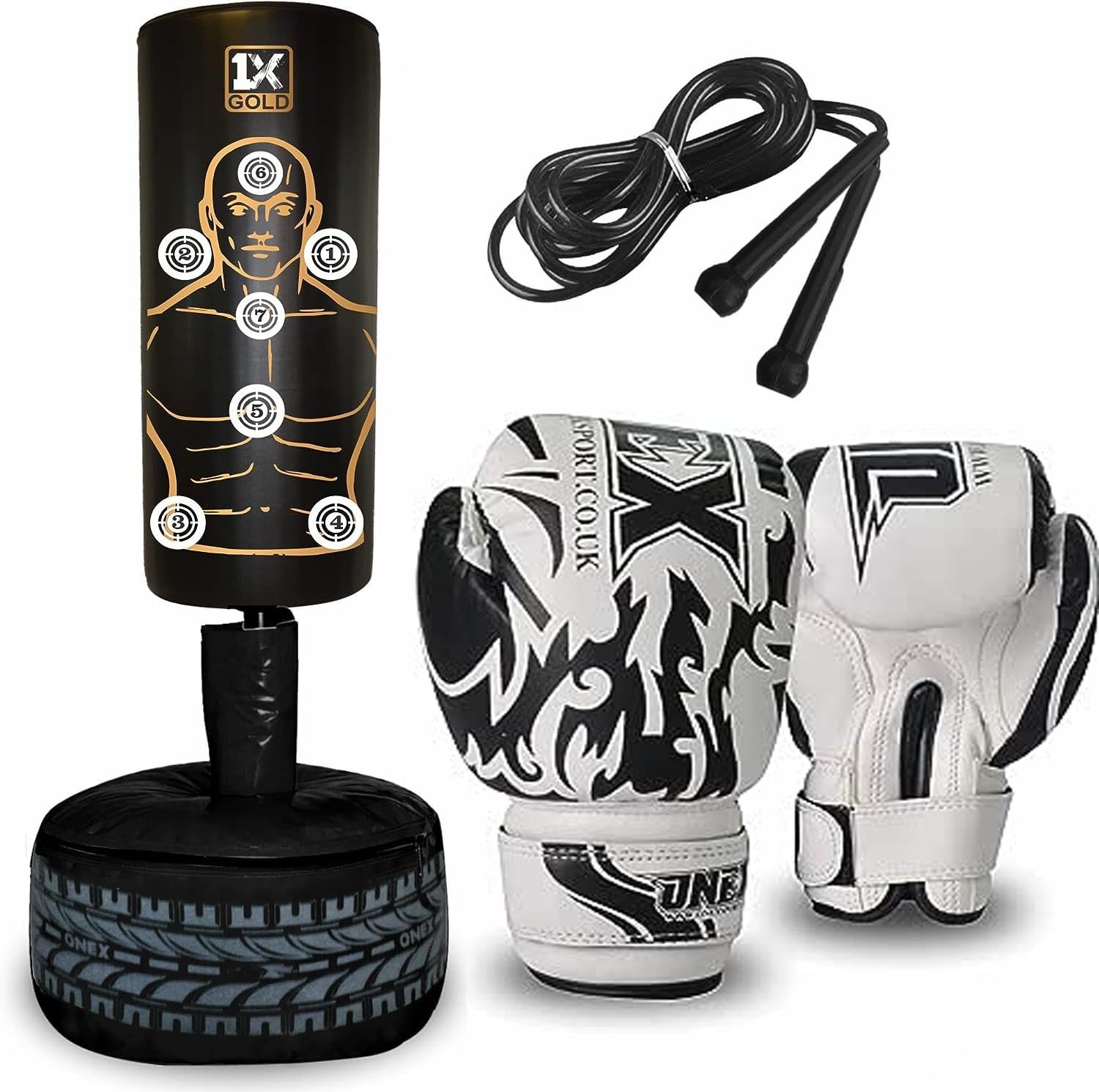Freestanding Boxing Bag MMA Punching Bag With Stand For Kids Target Heavy Duty Punch Bags Martial Arts Karate Taekwondo Muay Thai Sports Trainer Gym Equipment for Home (BLACK 6OZ NEW BLACK)