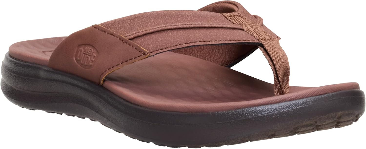 HEYDUDE Men's Finn Flip Sandal | Lightweight Easy On Style | Travel Ready Casual Flip Flops for Men