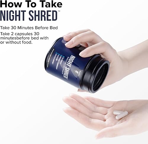 Miniatura 6 de Night Shred Quemador de grasa y apoyo natural para el sueño | Ashwagandha, 5-HTP, CLA, Melatonina | Supresor del apetito | Apoyo para la pérdida de