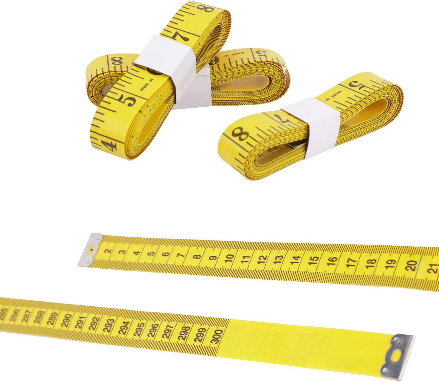 3 Piece Soft Tape Measure,The Longest Double-Scale Sewing Tailor Cloth Ruler for Measuring Body Weight Loss Medical Body Measurement Sewing Tailor Cloth Ruler Dressmaker Flexible Ruler Tape Measure