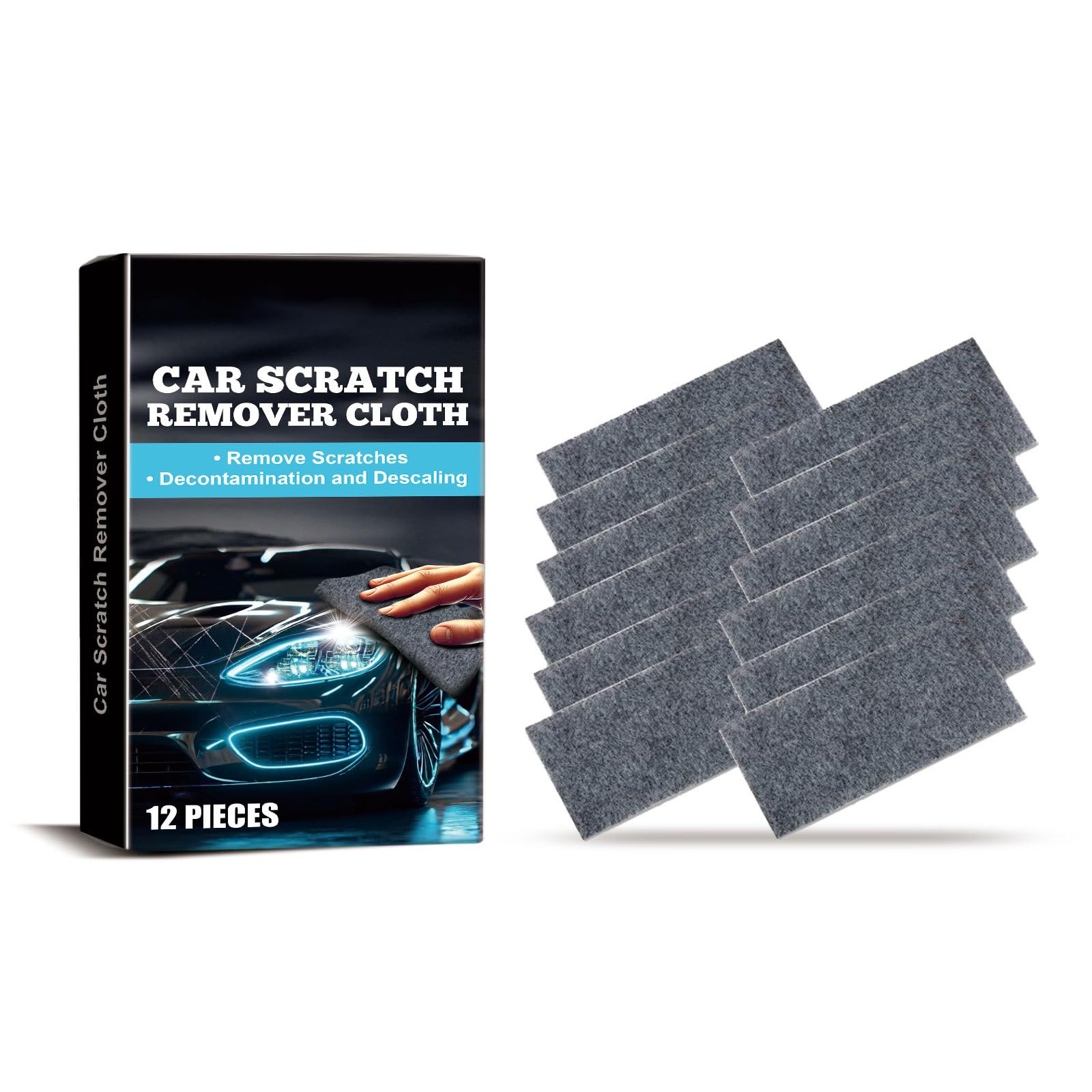 Hsioluted Car Scratch Remover Car Scratch Cleanings Cloth Set, Double Sided Cleaner for Cleanings and Polishing Maintenance Tool Polish Cloth