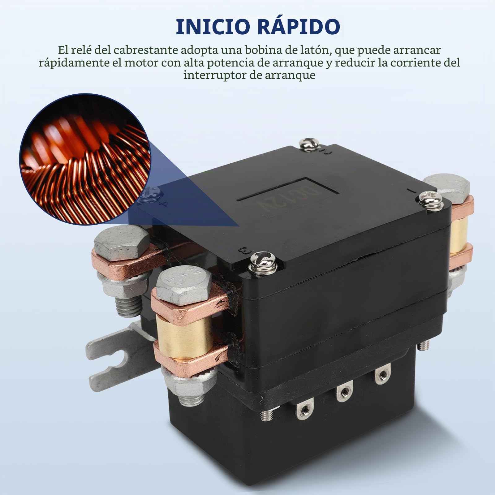 Relé De Cabrestante De 12V 600A, Contactor De Relé De Solenoide De Cabrestante Relé De Cabrestante De Arranque Rápido Para Cabrestante De Industria De Vehículos ATV UTV De 15000lb