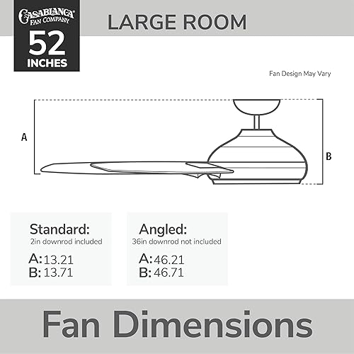 Miniatura 6 de Casablanca Fan Company 51750 - Ventilador de techo de pistón, 52, blanco fresco