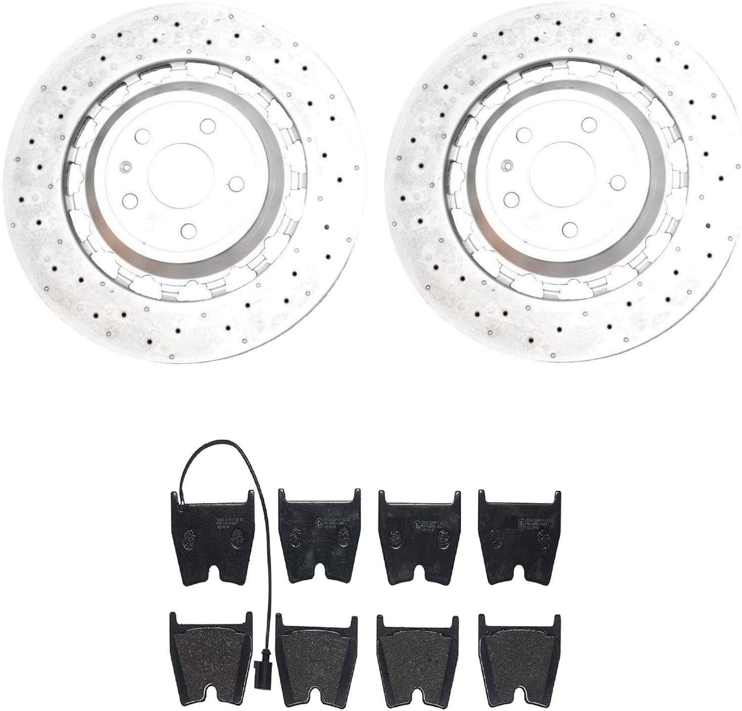 SHW OEM Front 370mm Drilled Dimpled Composite Disc Rotors