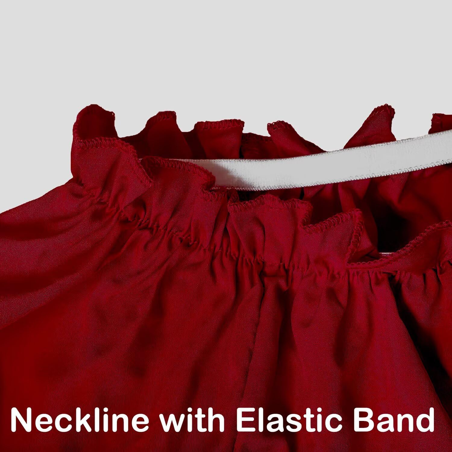 Womens Renaissance Shirt Off Shoulder Trumpet Smocked Waist Blouse Tops Medieval Victorian Cosplay Costume - Image 4