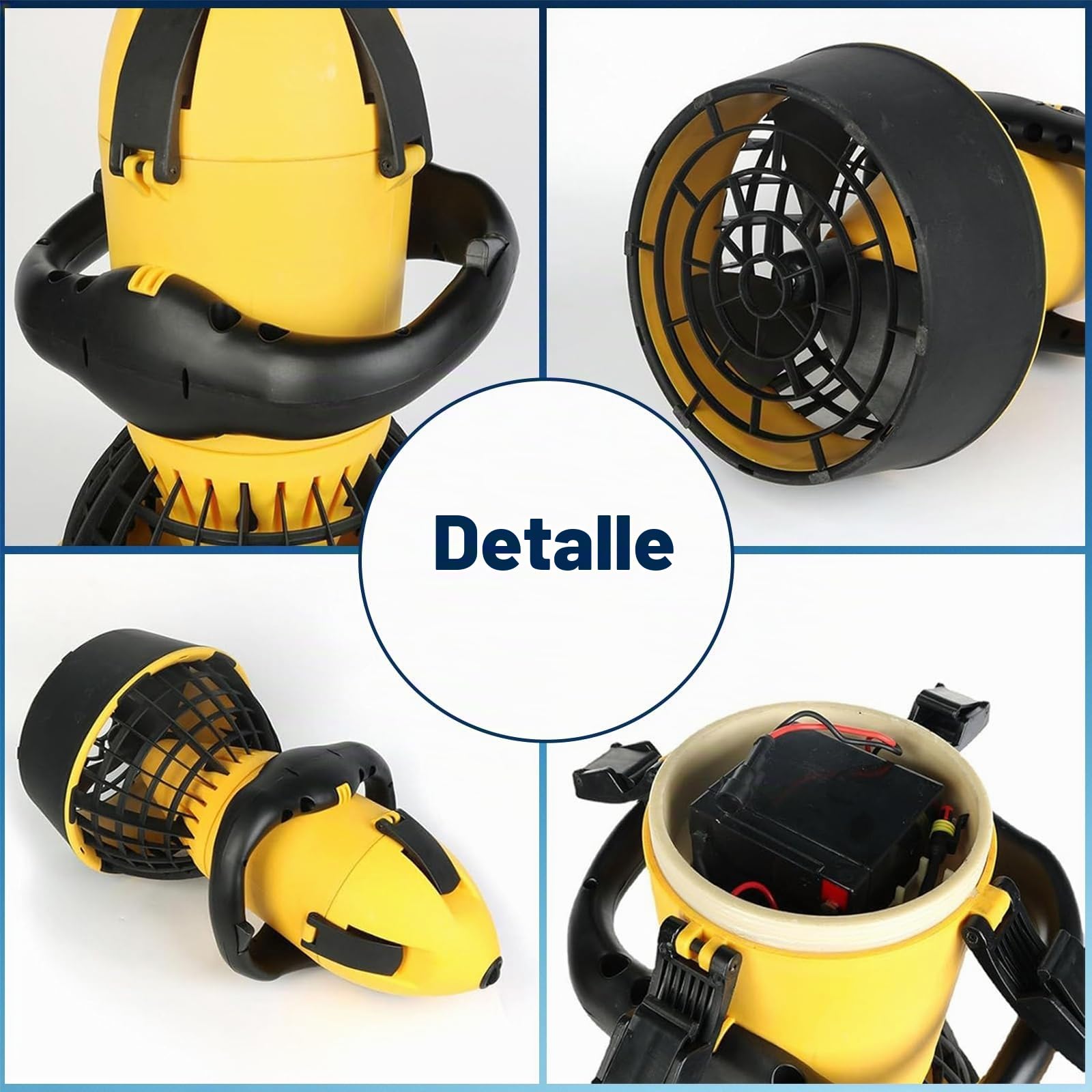 Scooter subacuático para Piscina, Scooter subacuático, Scooter de Buceo para Deportes acuáticos con Manillar, Scooter acuático Compacto y portátil para Adultos y niños