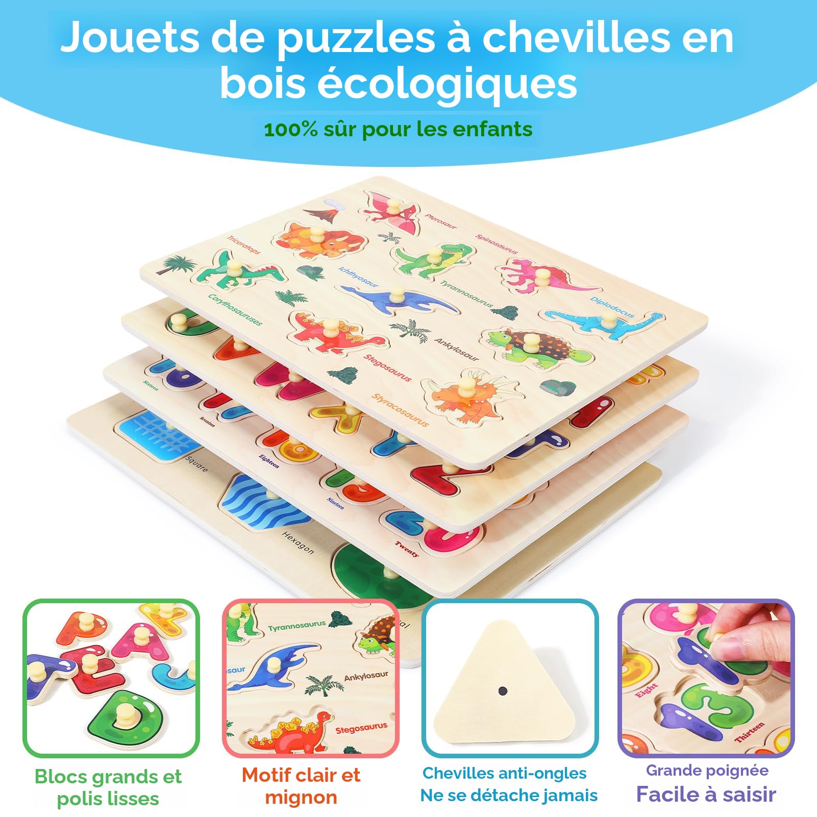 Puzzle montessori en bois bébé 1 an jeu éducatif activités Puzzle montessori en bois bébé 1 an jeu éducatif activités