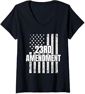 23rd Amendment Constitution American Flag V-Neck T-Shirt