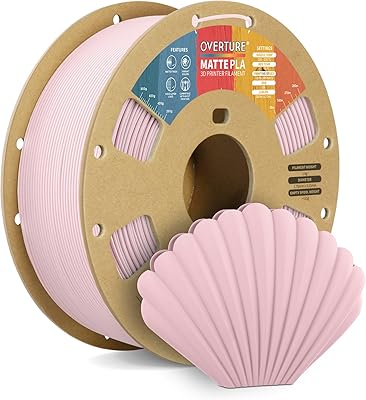 15 – OVERTURE Matte PLA 3D Printer Filament 1.75mm, Matt Surface & Low Warping Filament 1kg Spool (2.2 lbs), Accuracy +/- 0.02 mm, Fit Most FDM P…