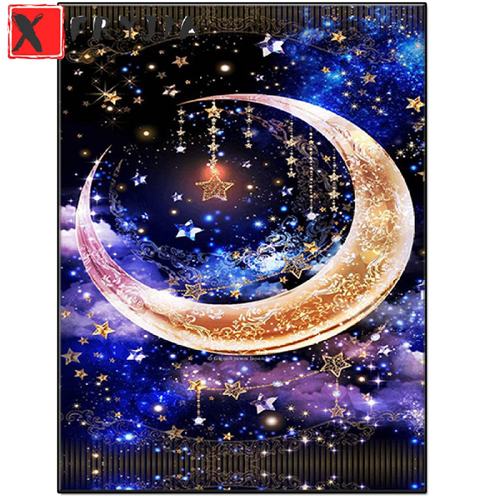 Peinture diamant lune étoile 70x90cm le cadeau créatif idéal pour passionnés de broderie