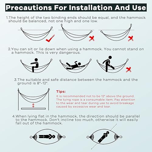 Miniatura 5 de HCY, soporte para hamaca, soporte para hamaca para 2 personas, capacidad de 550 libras, soporte colgante resistente a la intemperie, marco de acero