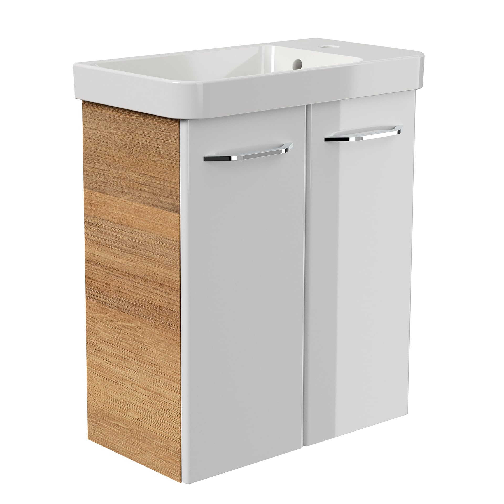 FACKELMANN Waschtischunterschrank Kara 80x59x49 Cm - Weiß Mit Soft-Close