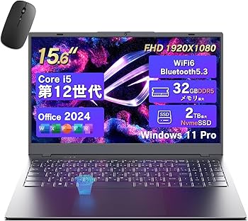 ノートパソコン 第12世代 Core i5 SSD 256GB オフィス付き Amazon.co.jp: パソコン ノート office付き 15.6インチ Win11搭載