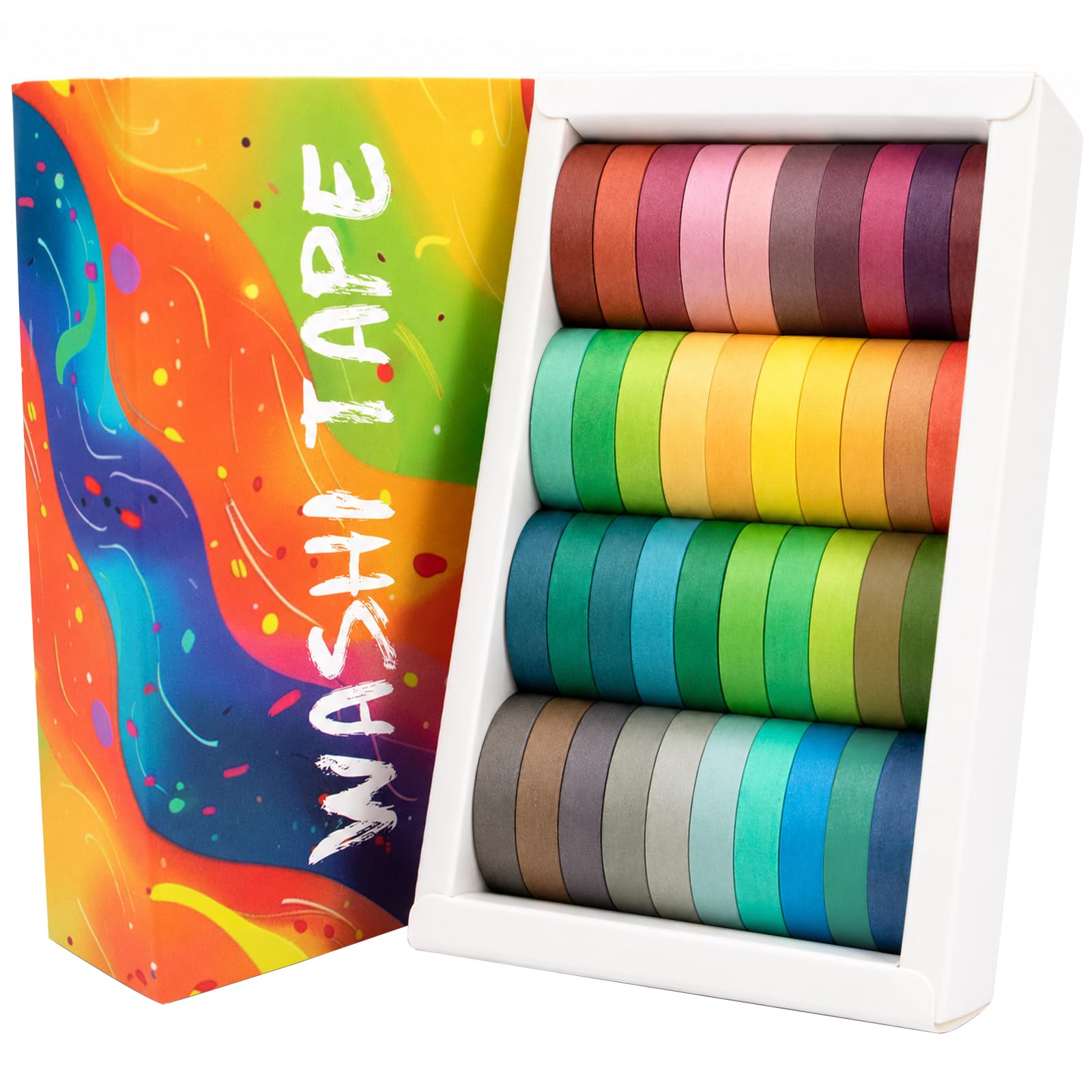 Ieebee Zestaw taśm Washi 40 rolek - dekoracyjne taśmy maskujące DIY dla dzieci i prezenty opakowanie na Halloween, Święto Dziękczynienia, Boże Narodzenie