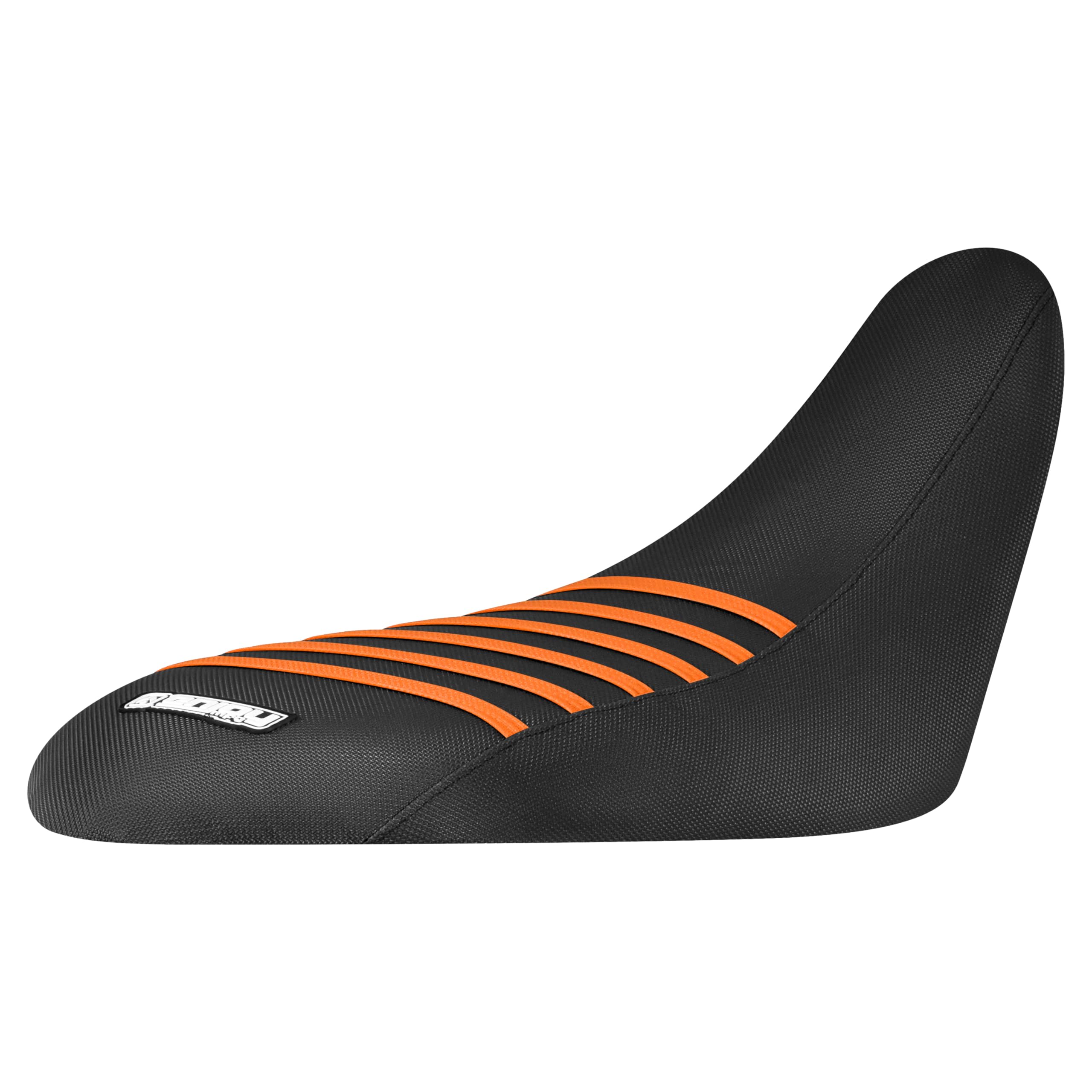 Enjoy Mfg Seat Cover - Compatible with Yamaha Raptor 700 700R 2006-2024#193 (All Black/Orange Ribs)