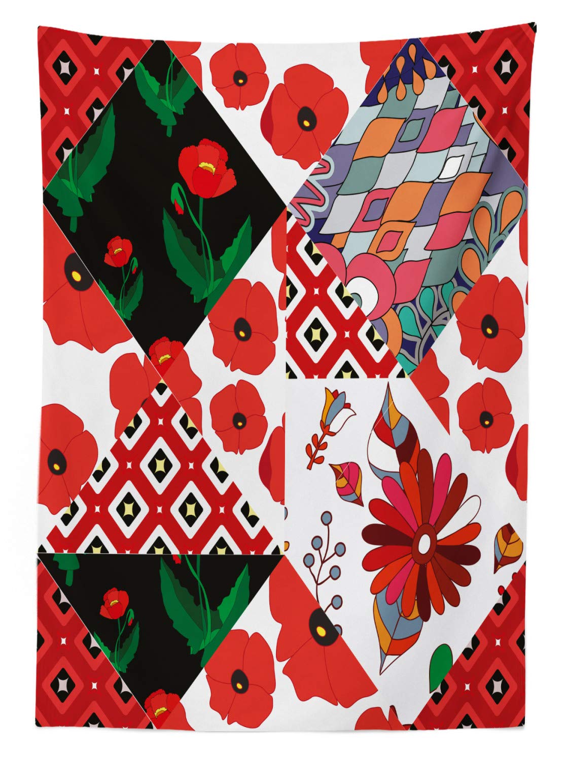 ABAKUHAUS Botanico Tovaglia, Anatre Poppy Farfalle, Rettangolare