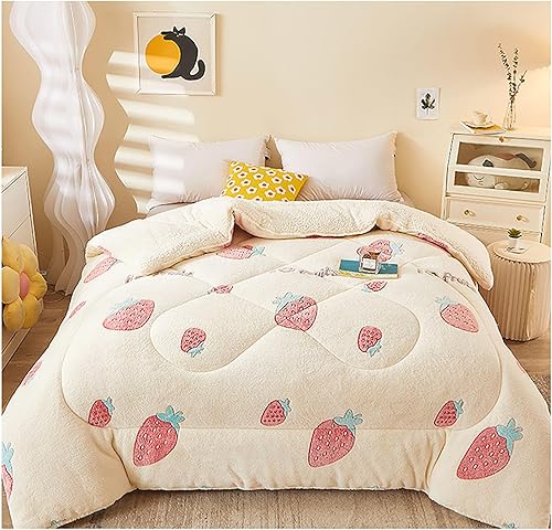 Miniatura 8 de ZTGL Lamb Cashmere Duvet Single Double Quilt, Winter Thickened Warm Lamb Velvet Quilt Core, Double-Sided Velvet Blanket, Super Soft Fluffy