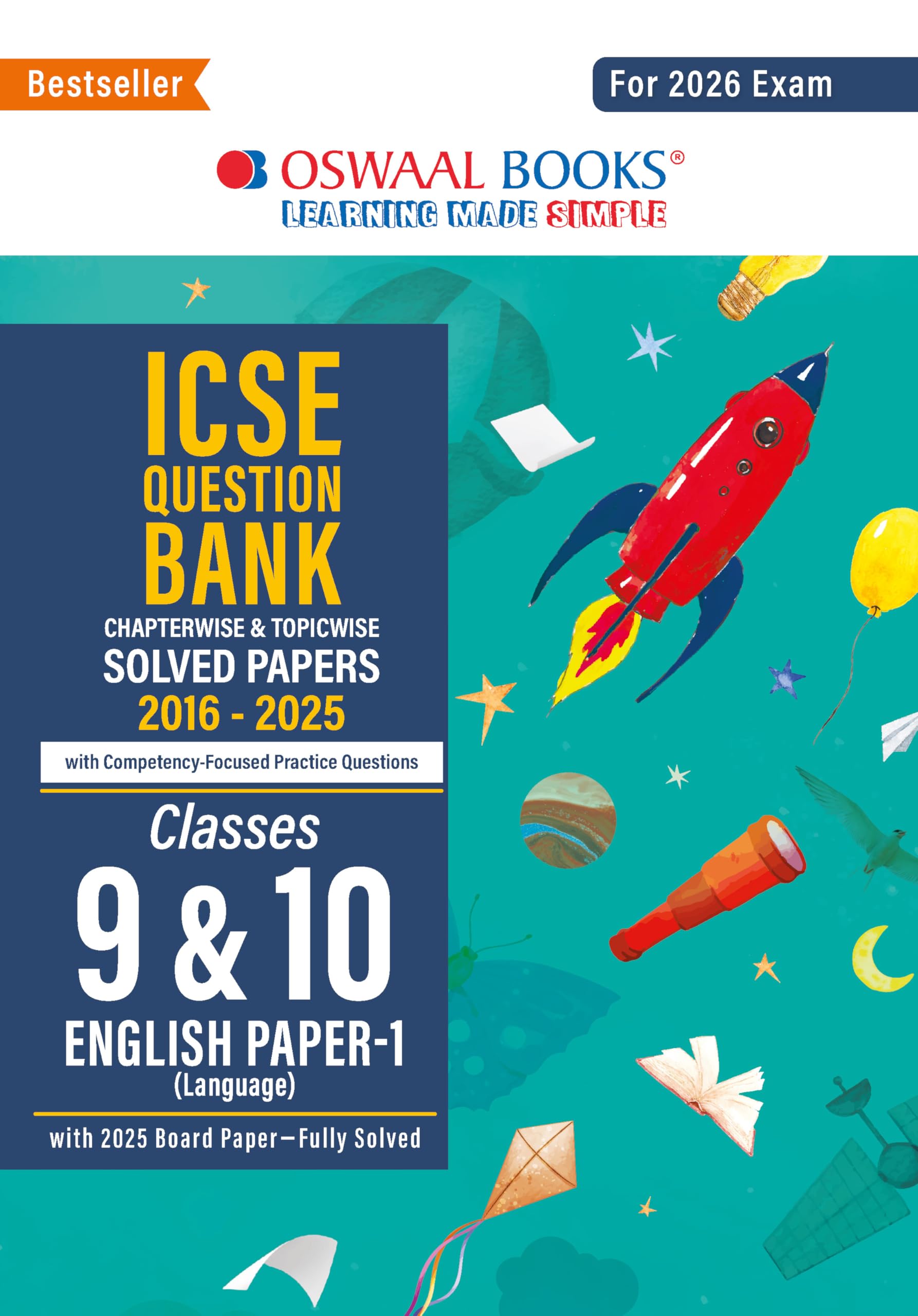 Oswaal ICSE Question Bank Chapterwise & Topicwise Solved Papers Class 9 & 10 English-1 For 2026 Exam