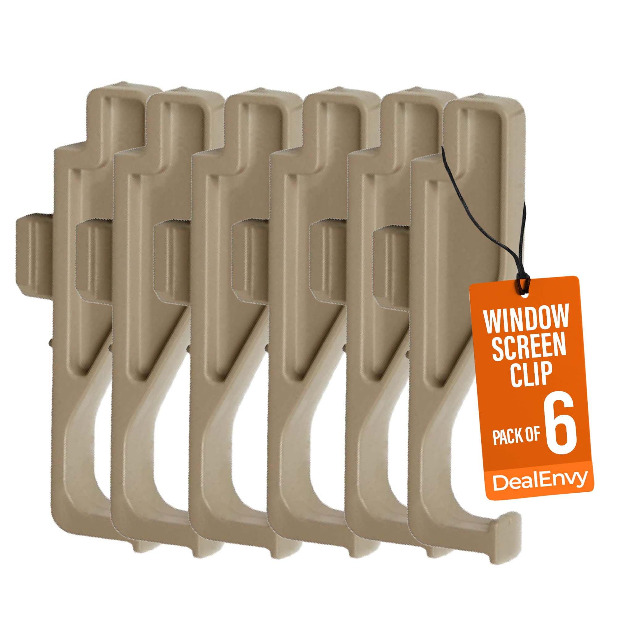 DealEnvy- Window Screen Clip, Full Screen Latch, Insect Screen Finger-Latch, Fits Andersen 200 Series Double Hung and Gliding Windows from Year 2000 to Present Sandtone