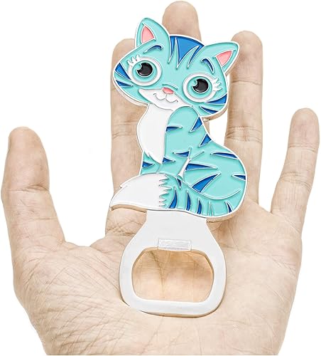 Vista 3 de LanHong Abrebotellas con forma de gato, abridor de botellas de cerveza, abrebotellas de animales creativos, dureza de aleación de zinc, regalo