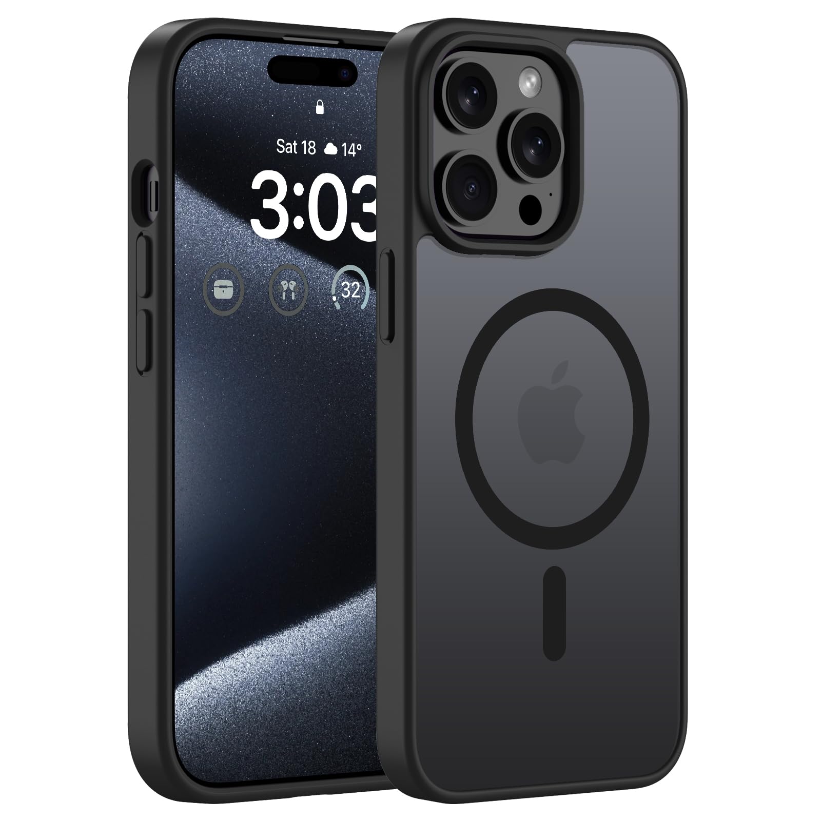 ORDA Custodia per iPhone 15 Pro Max, compatibile con MagSafe, magnetica