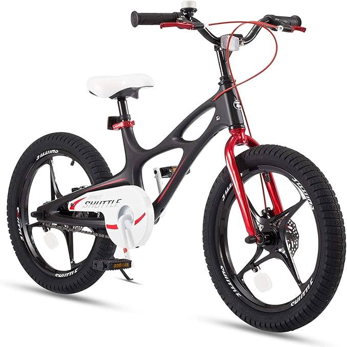 Royalbaby Space Kids Bike 14 16 18 Inch Mg Aluminium Alloy Boys Girls Bicycle Ages 3-9 Years Disc Brakes Dual Handle Brakes Training Wheel Options