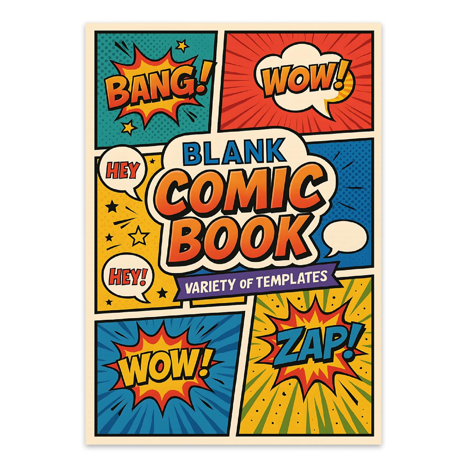 60 Pages Blank Comic Book, Create Your Own Comic Book, Drawing Pad For Kids, Arts and Crafts For Kids, Fun Pages with Creative Layouts, Make Your Own Story, Also Colouring Books For Adults (30 Sheets)