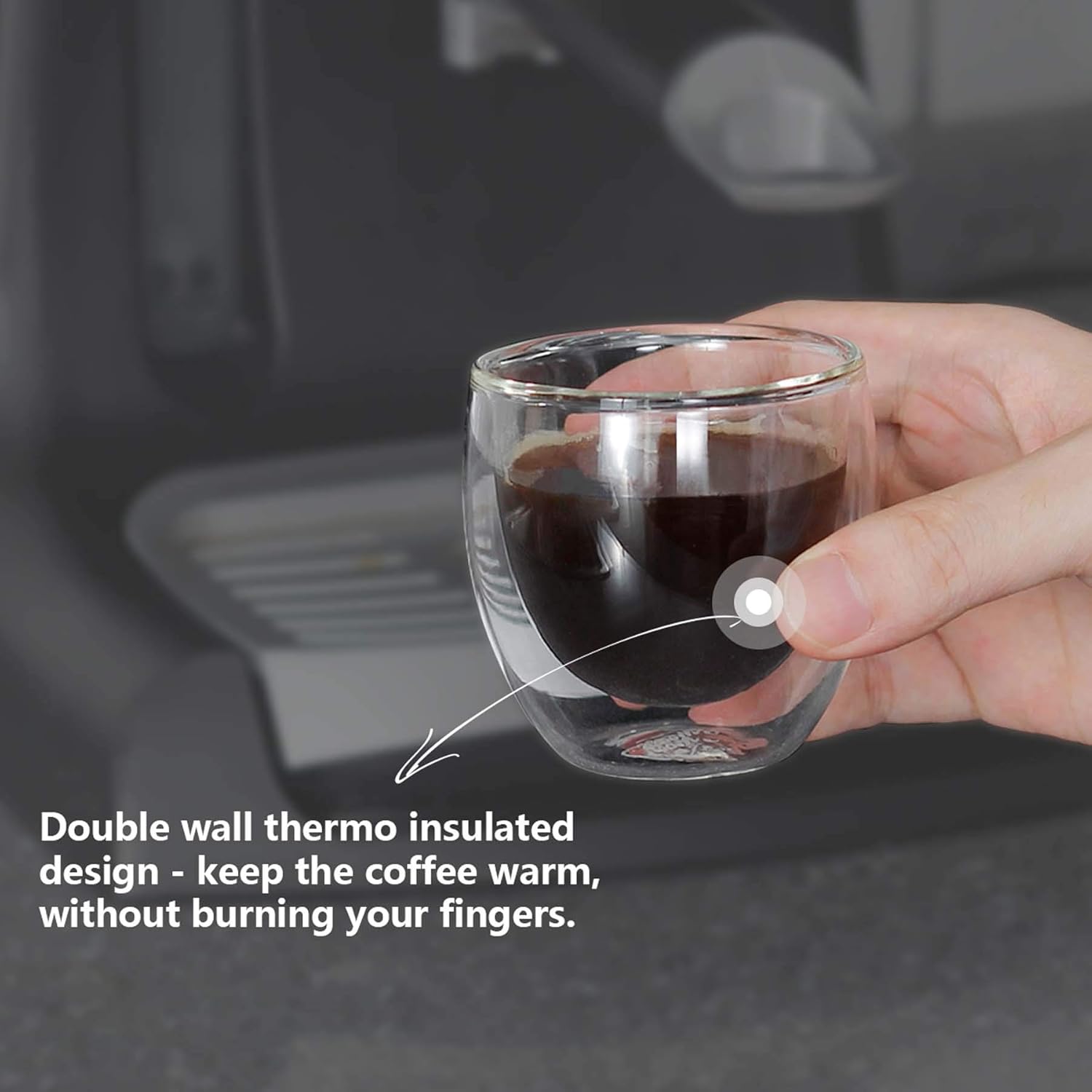 Tор Brаndѕ Sweese 408.101 Espresso Cups - 4 Ounce (Top to The Rim), Double-Wall Insulated Glasses - Handmade Glass - Set of 4