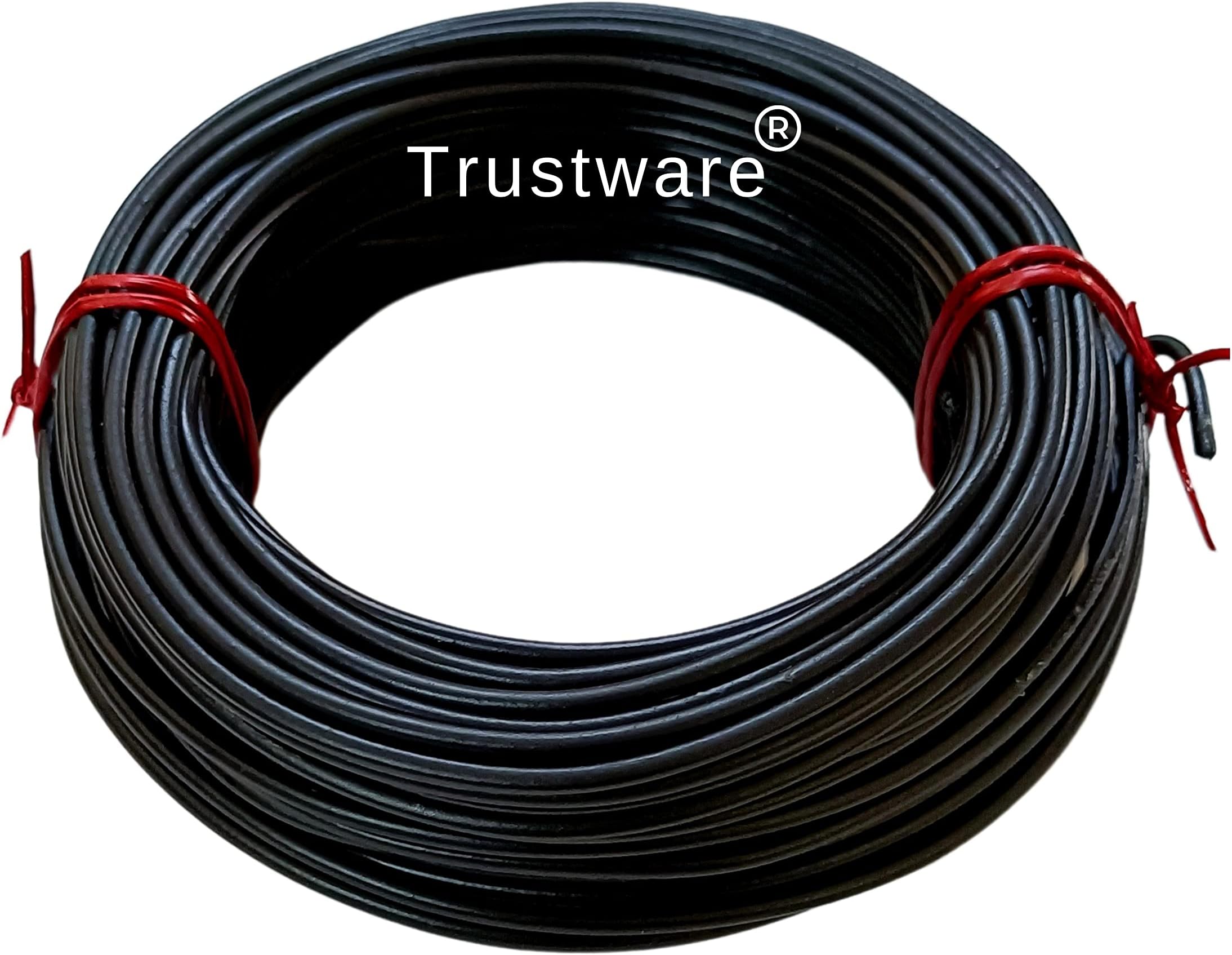 Rope Wire for Drying & Hanging Clothes-Clothesline for Indoor & Outdoor Usage | Heavy Gauge | Rust Proof | No Sagging | Easy to Tie | Length-22 Meters (Black).