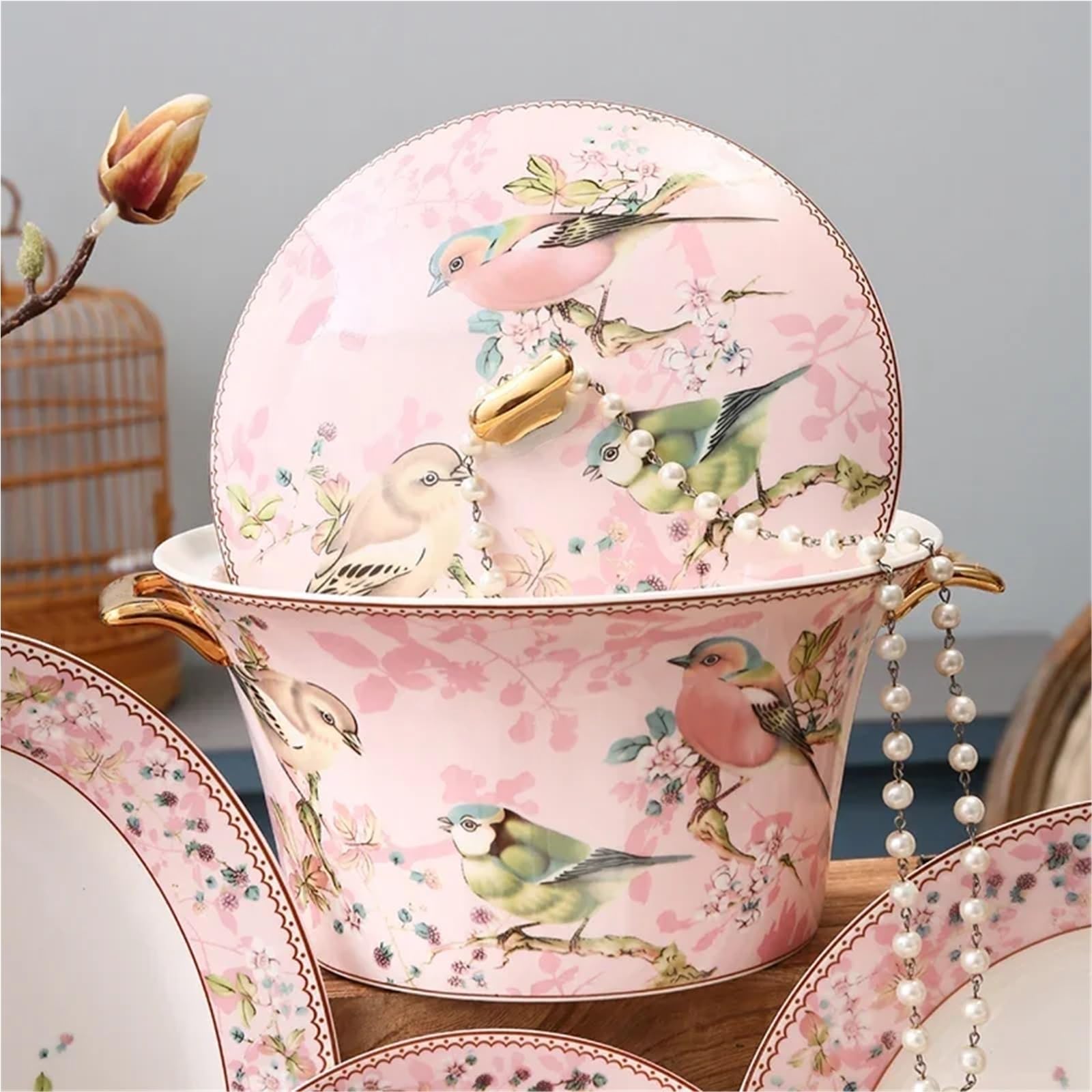 SAeWare Set di stoviglie in ceramica Set Piatti Osso Cucina Casa