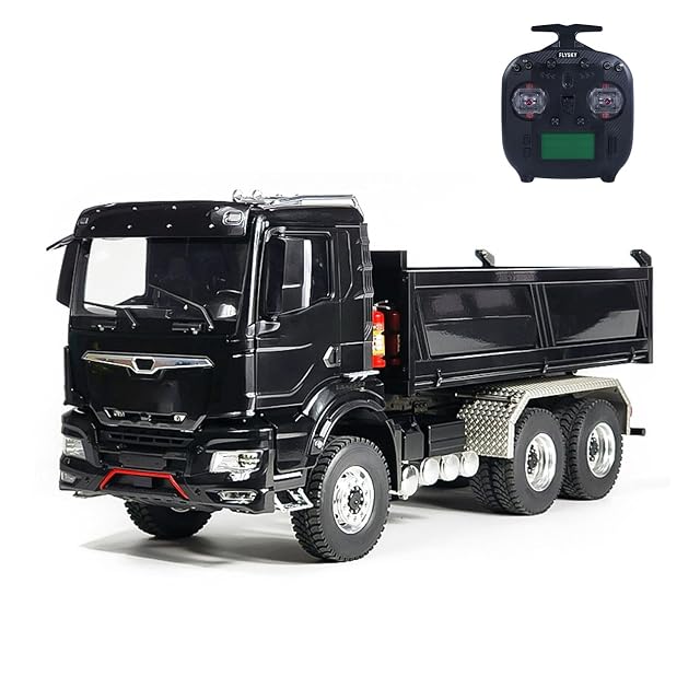 1 14 6x6 Hydraulic RC Dumper Trucks Remote Control Tipper Car Metal Cabin Lights Hobby Grade Model for