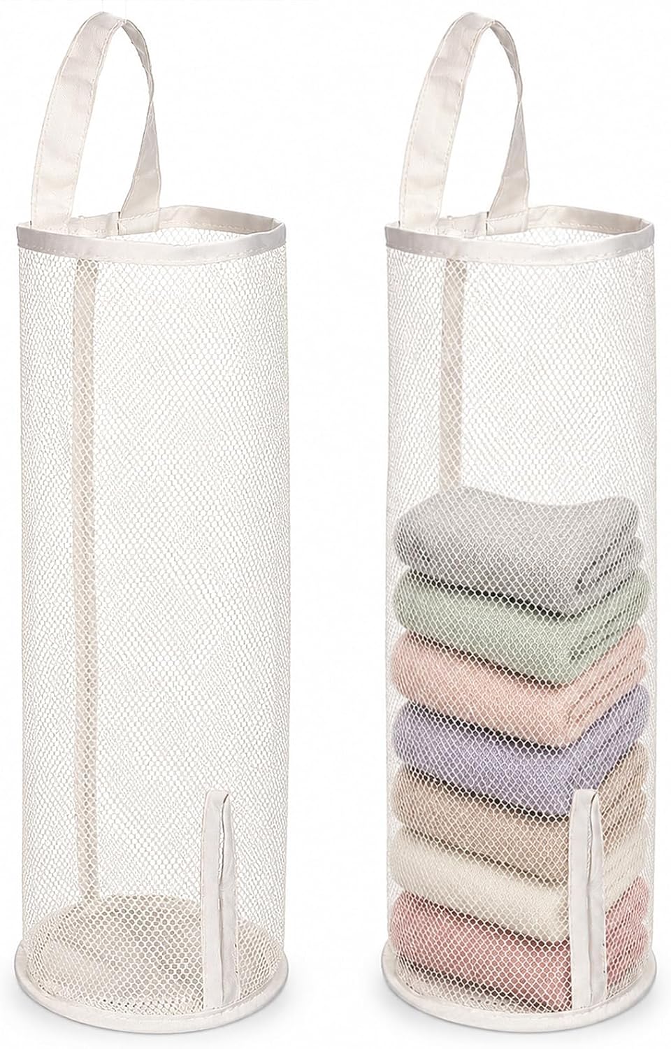 2Pcs Wall Hanging Sock Storage Bag, Hanging Mesh Closet Organizer Multifunctional HangingPocket for Sock, Underwear Portable Closet Organizer for Women Men Dorm, University Essentials, Bedroom