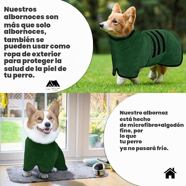 Foto 4 de 7 de BASVII Albornoz para Perro de compañía, Gran Perro, Albornoz Gris