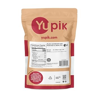 Yupik Black Soya Beans Dry, Roasted & Unsalted, 2.2 lb (35.2 oz), High Protein Snack, Gluten-Free, Vegan, Crunchy Nutty Flavor, Perfect for Toppings & On-the-Go Snacking