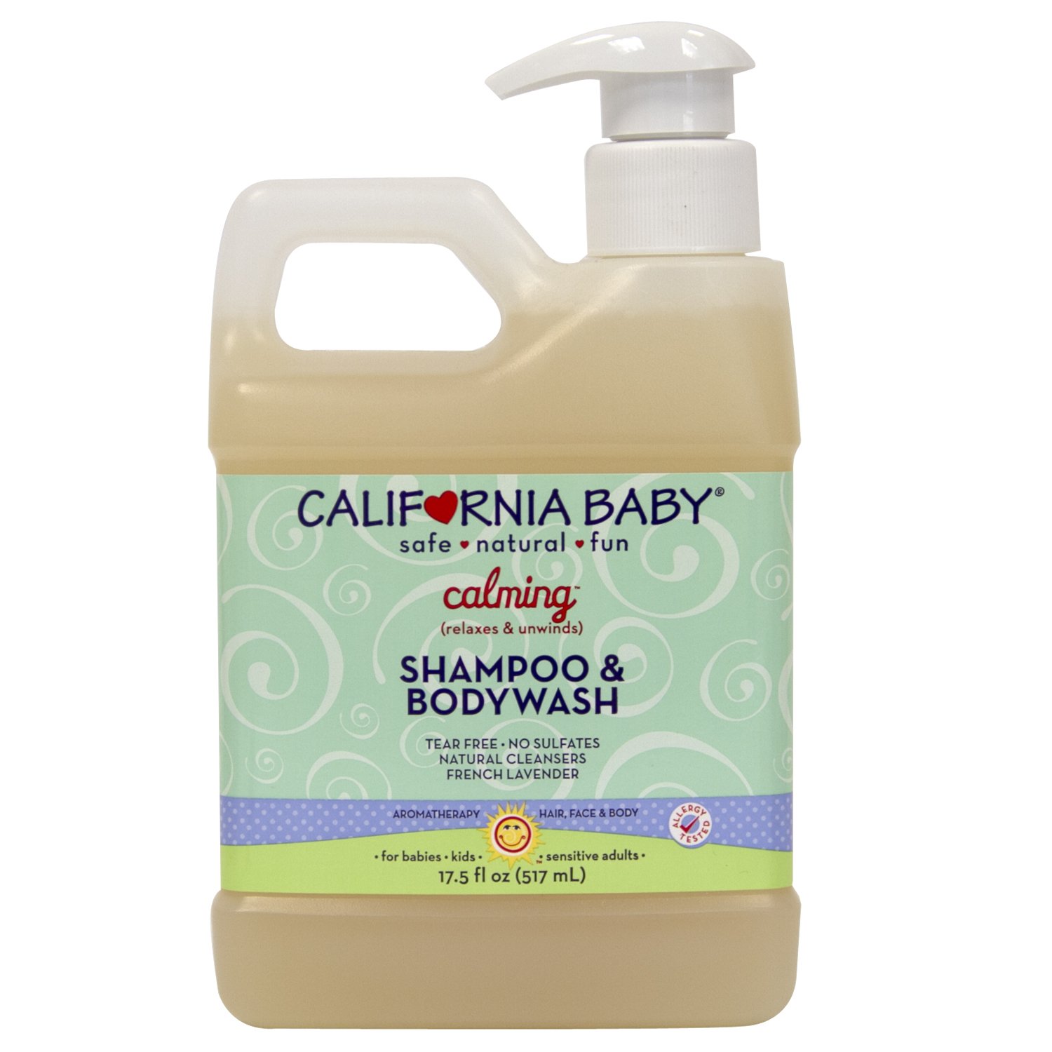 California Baby Calm Shampoo and Body Wash - Hair, Face, and Body | Gentle, Fragrance Free, Allergy Tested | Dry, Sensitive Skin 17 Ounces