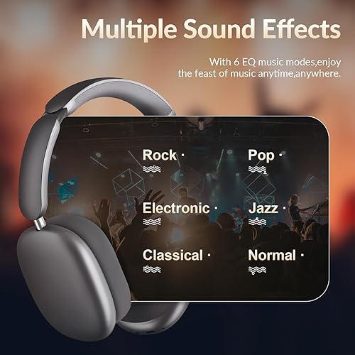 Miniatura 5 de Wentronic Y02 Auriculares con cancelación activa de ruido, batería 60H, 5 modos de música EQ, audio de alta resolución, graves profundos