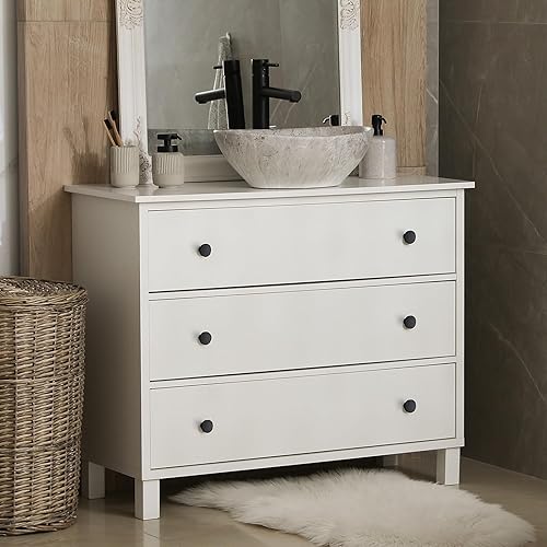 Miniatura 6 de Ravinte Paquete de 5 pomos de color negro mate para armarios de cocina, pomos redondos para cajones de cómodas, tiradores para cajones o puertas de